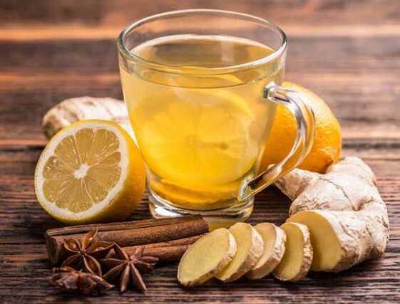 Té con xenxibre, limón, canela e cravo para ereccións duradeiras
